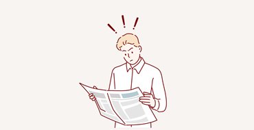 新聞を読む男性のイラスト