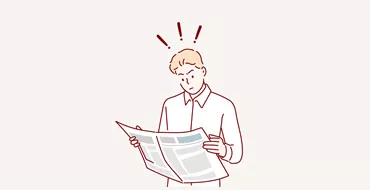 新聞を読む男性のイラスト